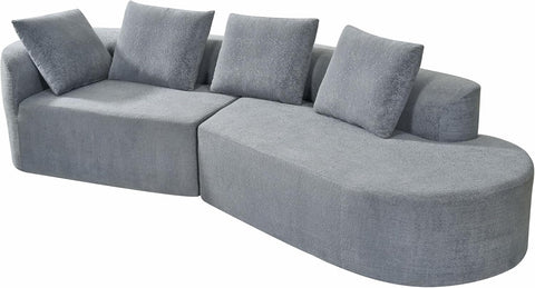 Randa Upholstered 5-Seater Sofa for Living Room, Modern Fabric Oversized Chair Cloud Couch, Fully Assembled Long Sofa Chaise Lounge, Light Gray