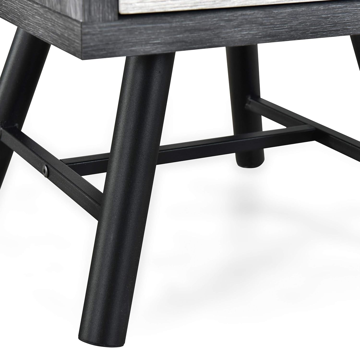 Harrison Mid-Century Modern Nightstand, Sonoma Gray Oak + Gray Oak + Black