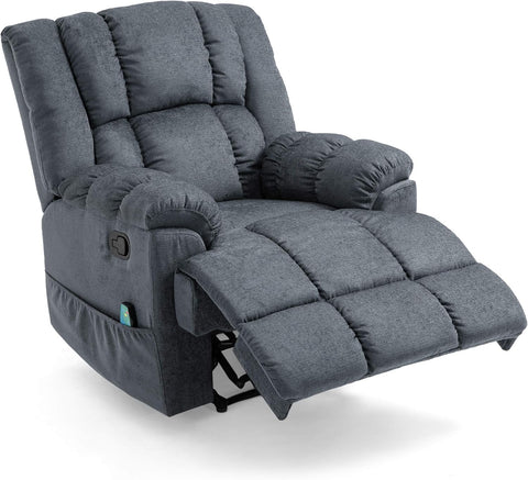 Coosa Massage Recliner, Charcoal + Black