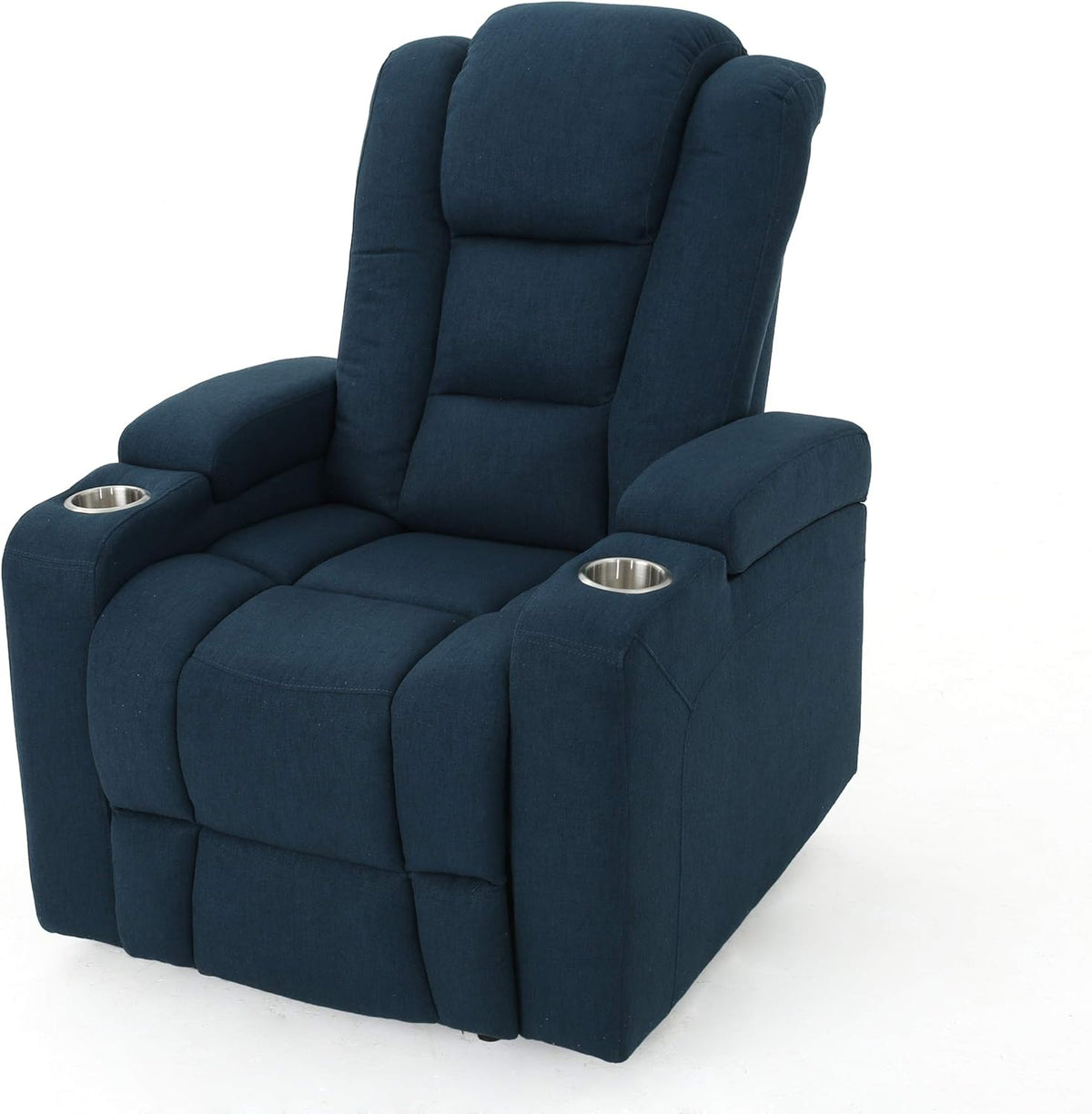 Gdfstudio Everette Power Motion Recliner with USB Charging Port&Hidden Arm Storage,Assisted Reclining Furniture for Elderly&Disabled-Durable Tufted Navy Blue Fabric