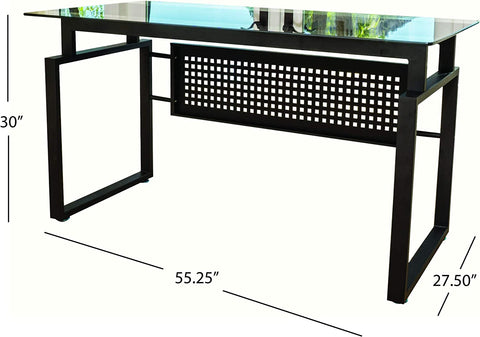 Fiske Glass Office Computer Desk, Black