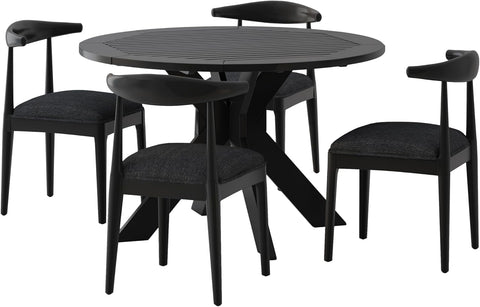 Dason Dining Set, 21.75 "W X 20.5 "D X 30.5 "H, Black Textured Tweed + Black