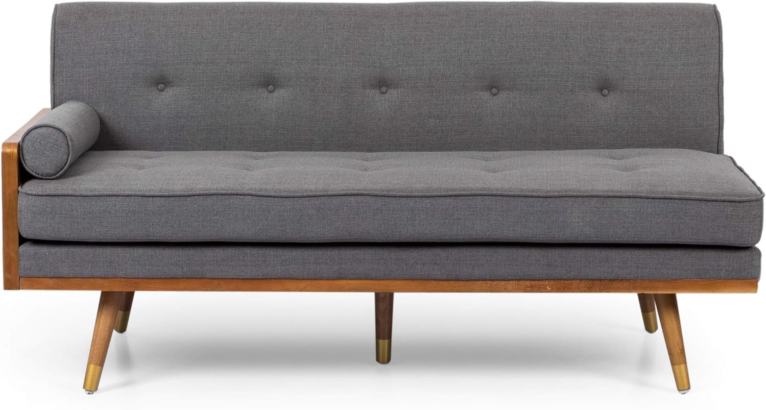 Harriet Sectional, Gray, Dark Walnut