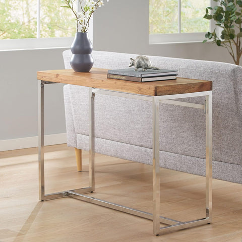 Berea Desk, Silver + Natural