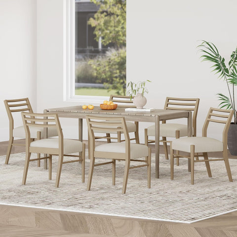 Demlow Dining Set, 20.25 "W X 24 "D X 34 "H, Light Ash + Light Beige Tweed