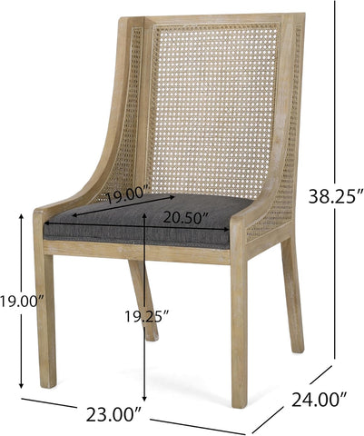 Maurers Dining Chair, 23 "W X 24 "D X 38.25 "H, Charcoal + Natural Brown