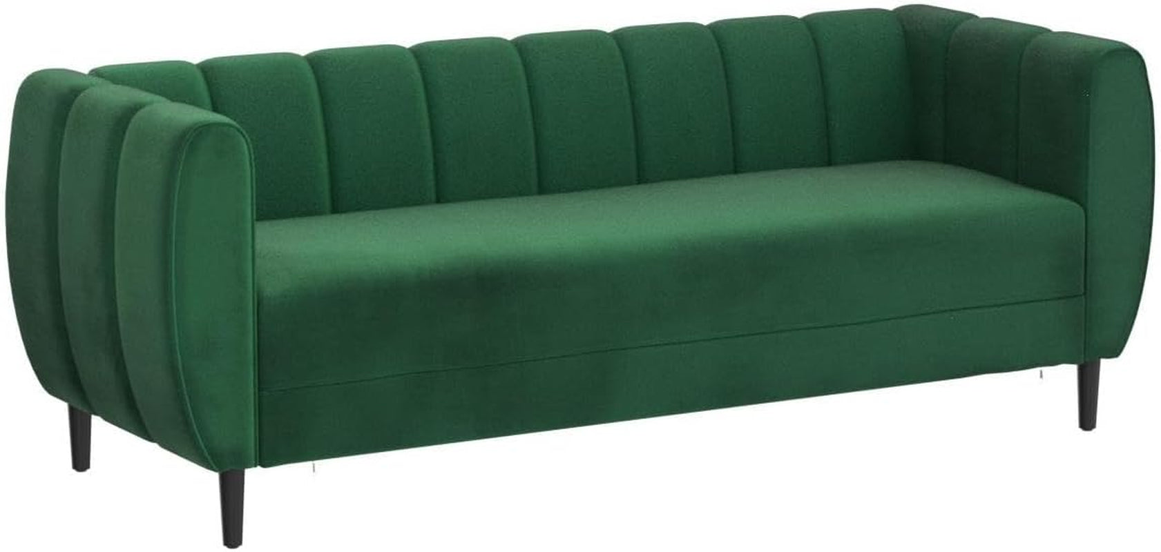 Miranda Velvet 3 Seater Sofa, Emerald, Dark Brown