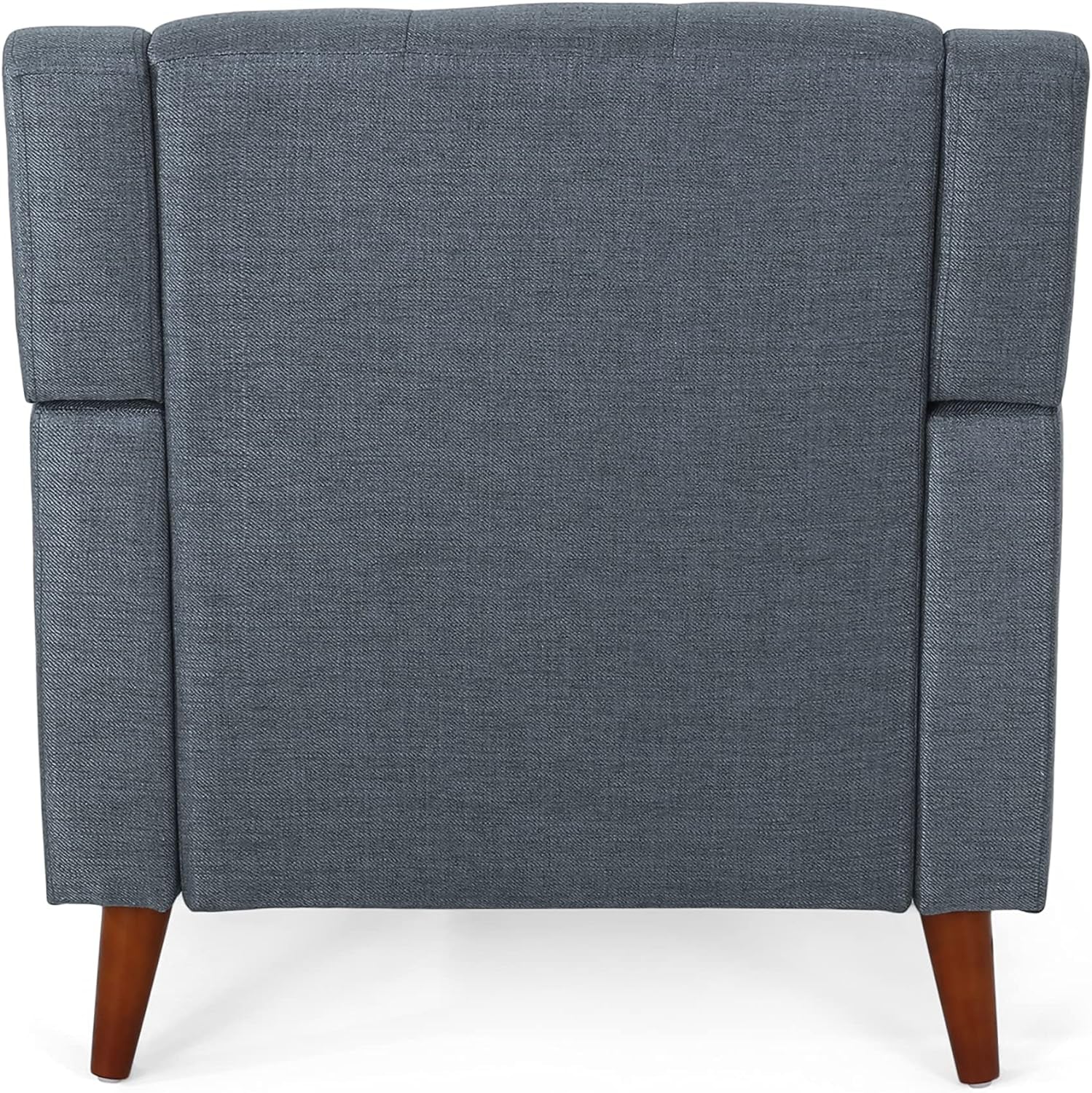 Evelyn Mid Century Modern Fabric Arm Chair, Dark Gray, Walnut