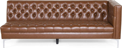 Tignall Sectional, Cognac Brown + Silver