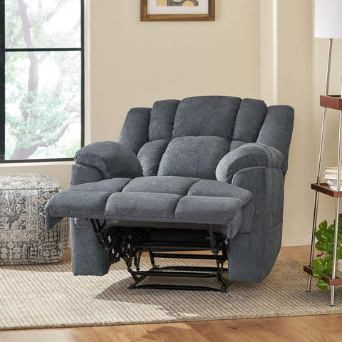 Coosa Massage Recliner, Charcoal + Black