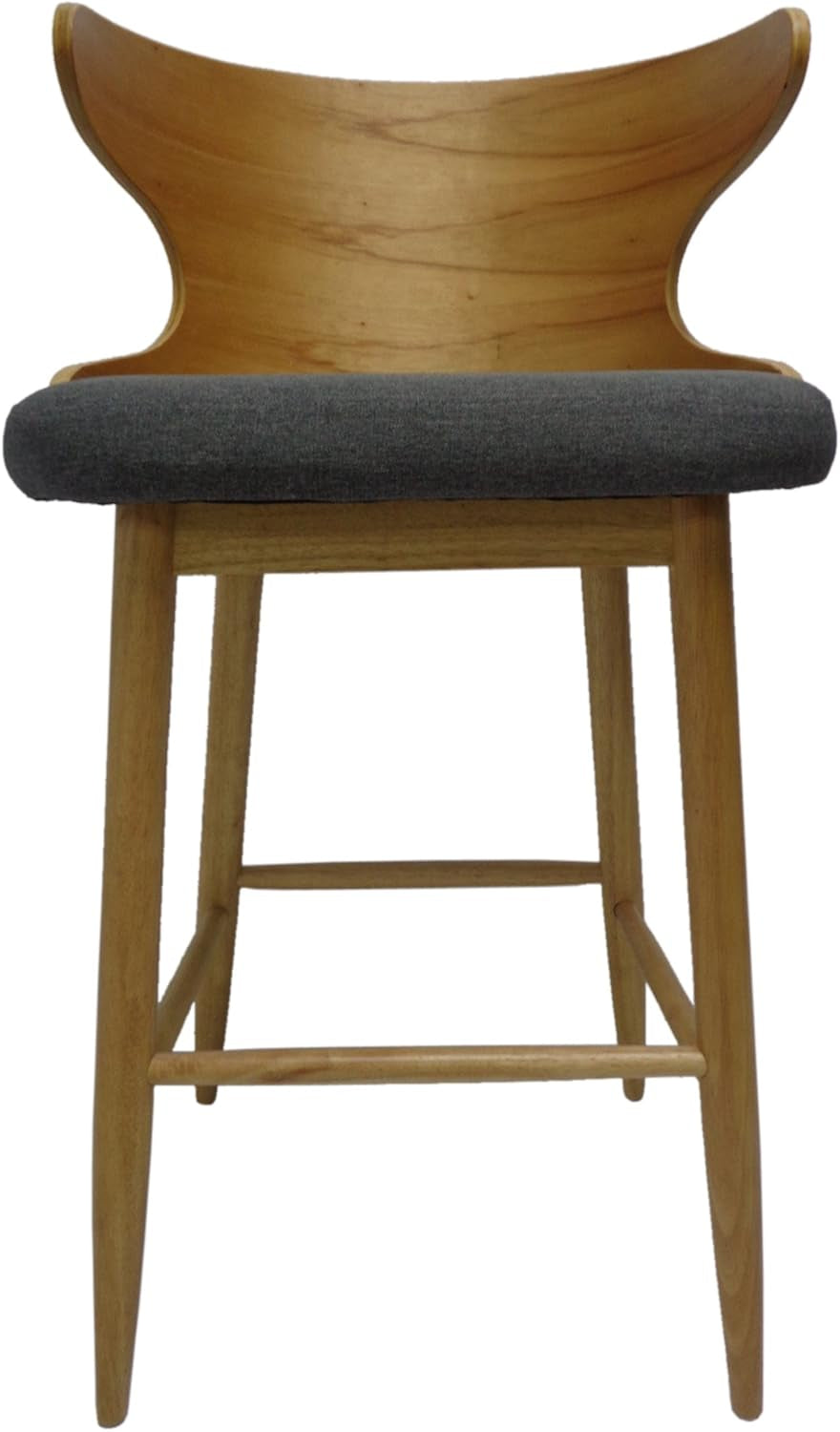 Gdfstudio  Truda Mid Century Modern Fabric Barstools Set of 2 in Charcoal