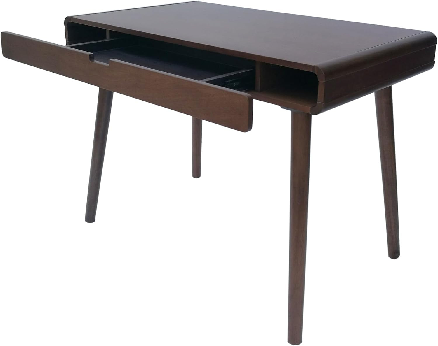 Peninah Mid-Century Rubberwood Writing Desk, Medium Brown, 23.5 Inches Deep X 40.10 Inches Wide X 30. 00 Inches High