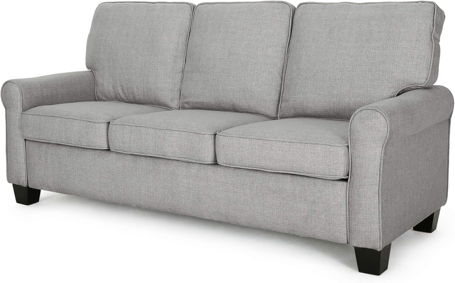 Bridget 3-Seater Sofa, Traditional, Grey, Gray + Dark Brown