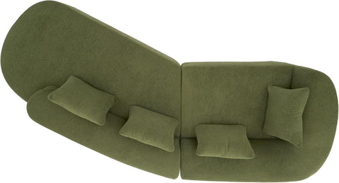 Randa Modern Fabric Upholstered 5-Seater Sofa, Oversized Chair Cloud Couch, Fully Assembled Long Sofa Chaise Lounge, Fully Assembled, Olive Green