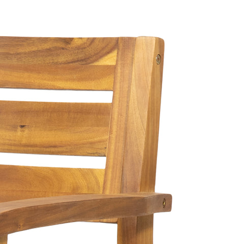 Cassell Outdoor 3 Piece Acacia Wood Bistro Set, Teak