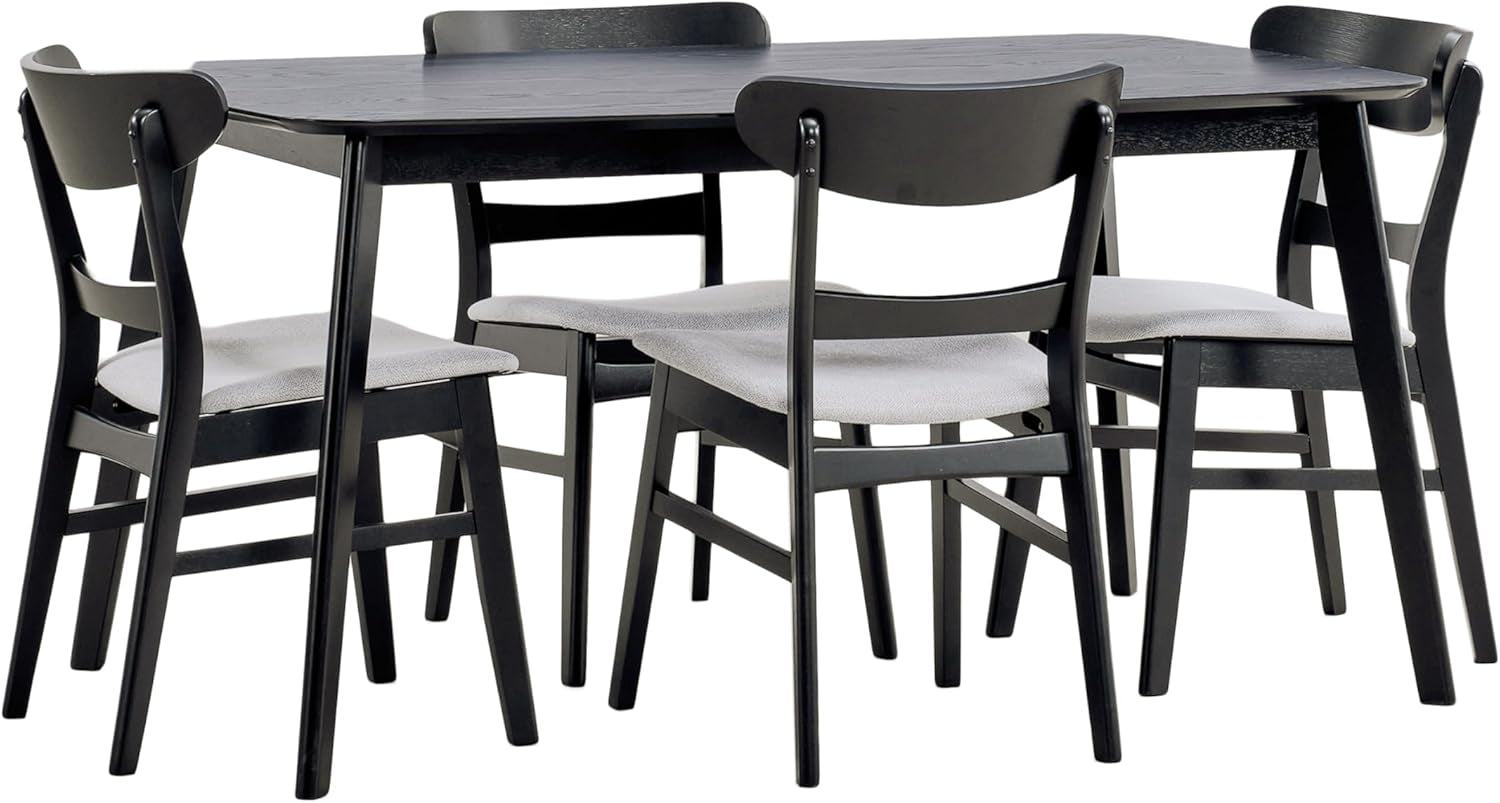 Bryner Dining Set, 19.6 "W X 20.6 "D X 30.8 "H, Black + Light Gray