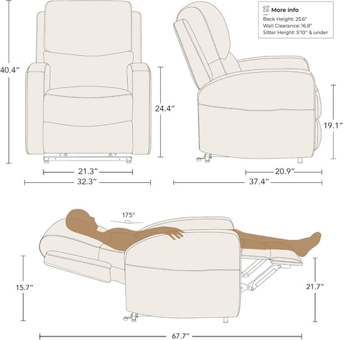 Electric Power Lift Recliner Chair for Elderly with Massage and Heat, Faux Leather Recliner Chair for Adults, Dual Motor Lay Flat Chair, Infinite Position, USB Ports, Chocolate