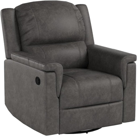 Jemma Tufted Slate Microfiber Swivel Gliding Recliner Chair