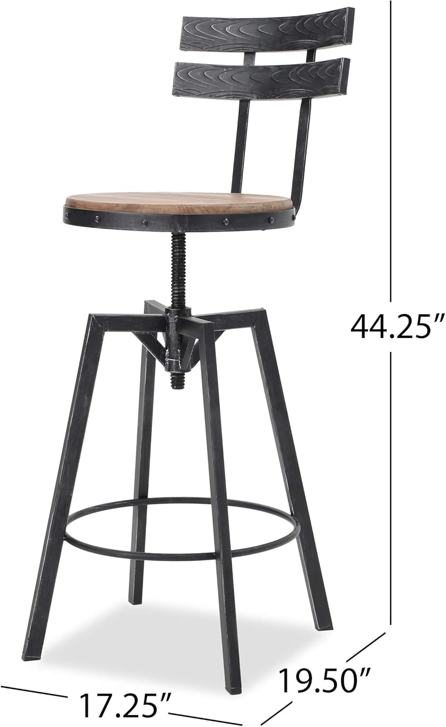 Alanis Barstool Sets, Antique + Black Brush Silver