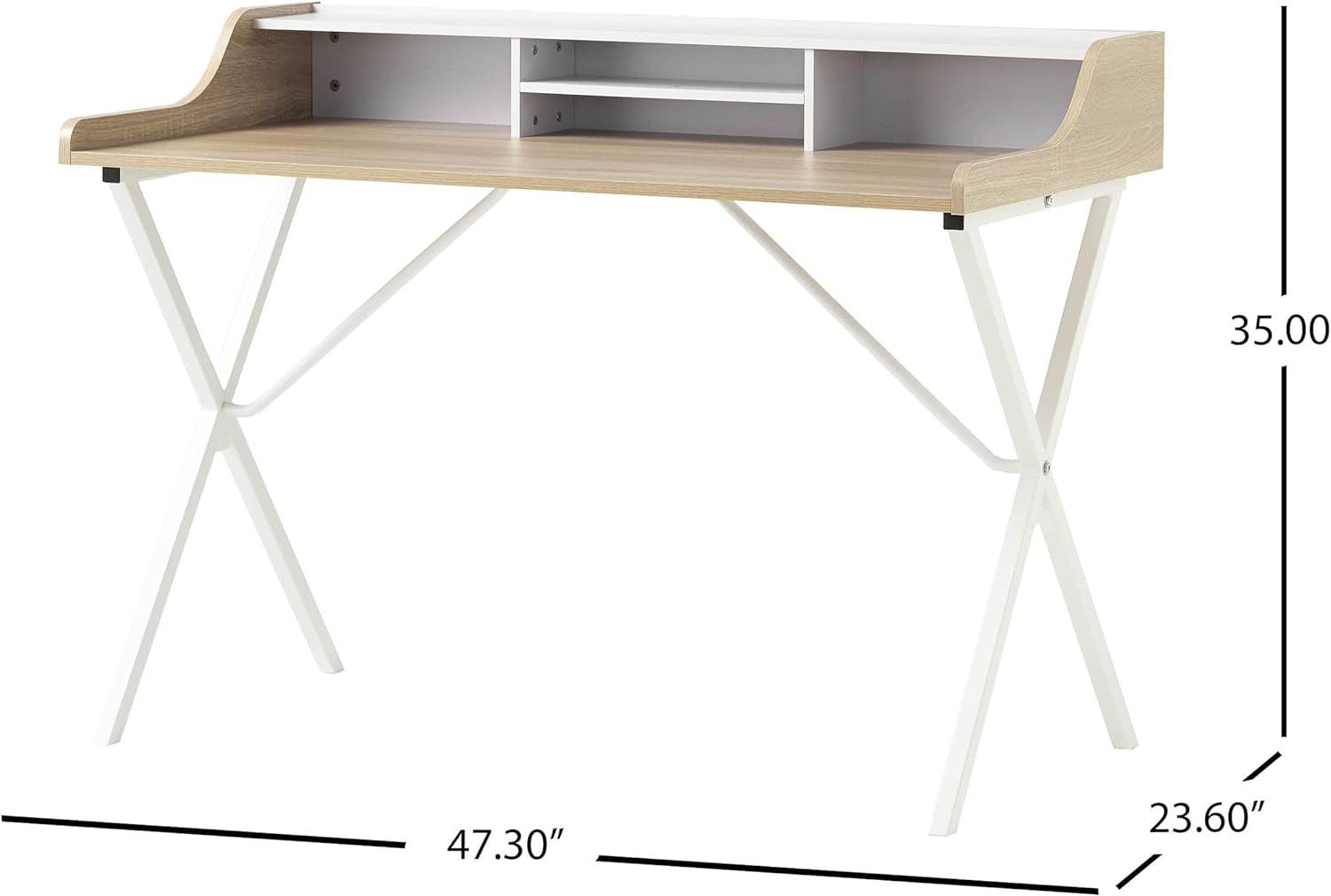 Aalto Computer Desk, Oak / White Melamine