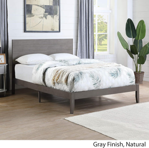 Gdfstudio Apollo Queen Size Bed with Headboard, Natural and Gray Finish.