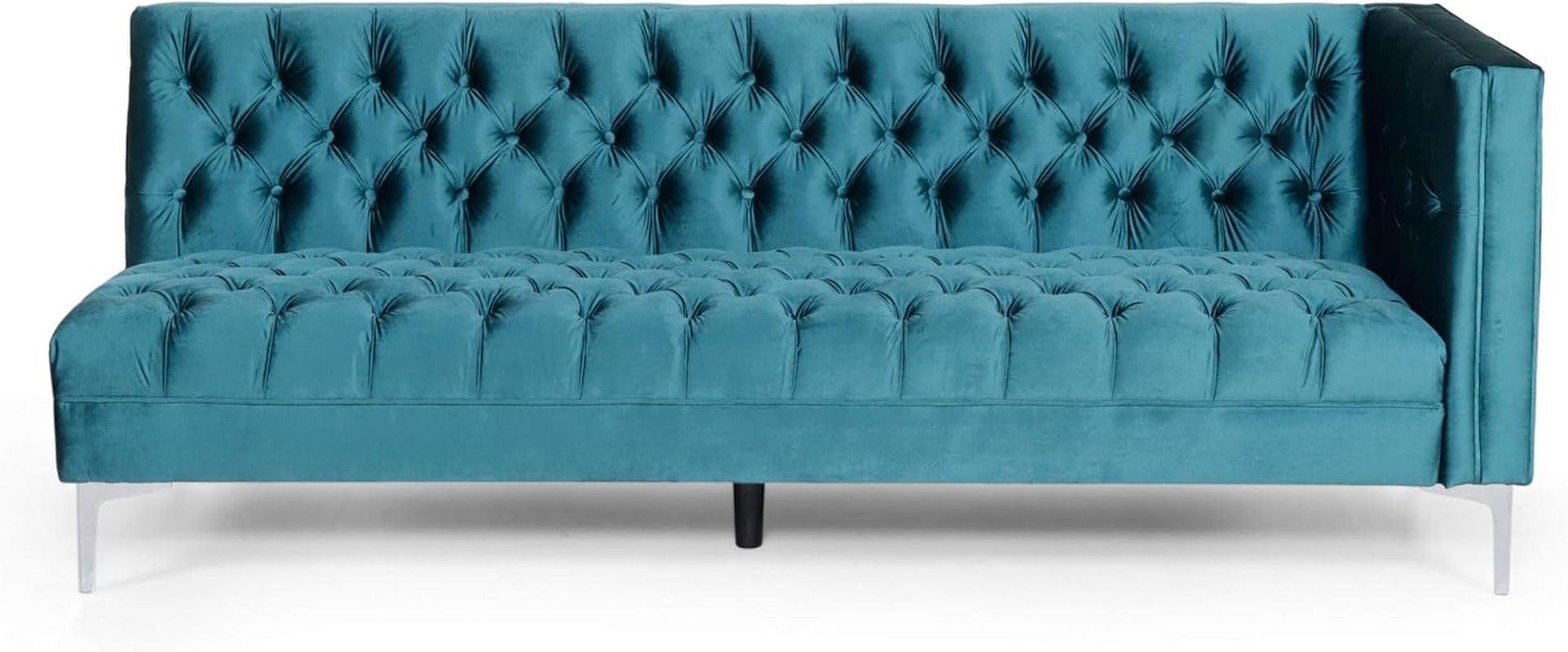 Tignall Sectional, Teal + Silver