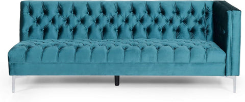Tignall Sectional, Teal + Silver
