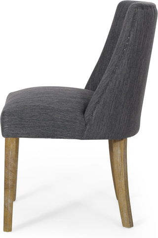 Frances Dining Chair, 19.75 "W X 24.75 "D X 35 "H, Charcoal + Natural Brown