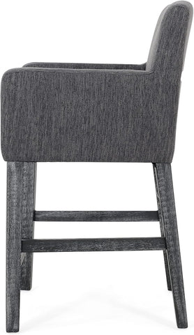 Armga Upholstered 26 Inch Counter Stool - Charcoal/Gray