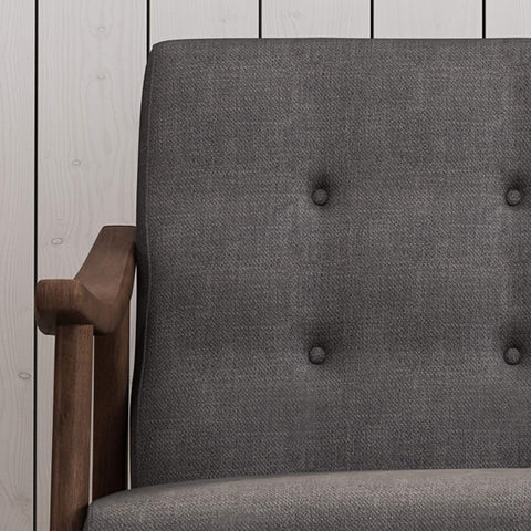 Taya Mid-Century Modern Chat Set, Medium, Dark Gray/Brown