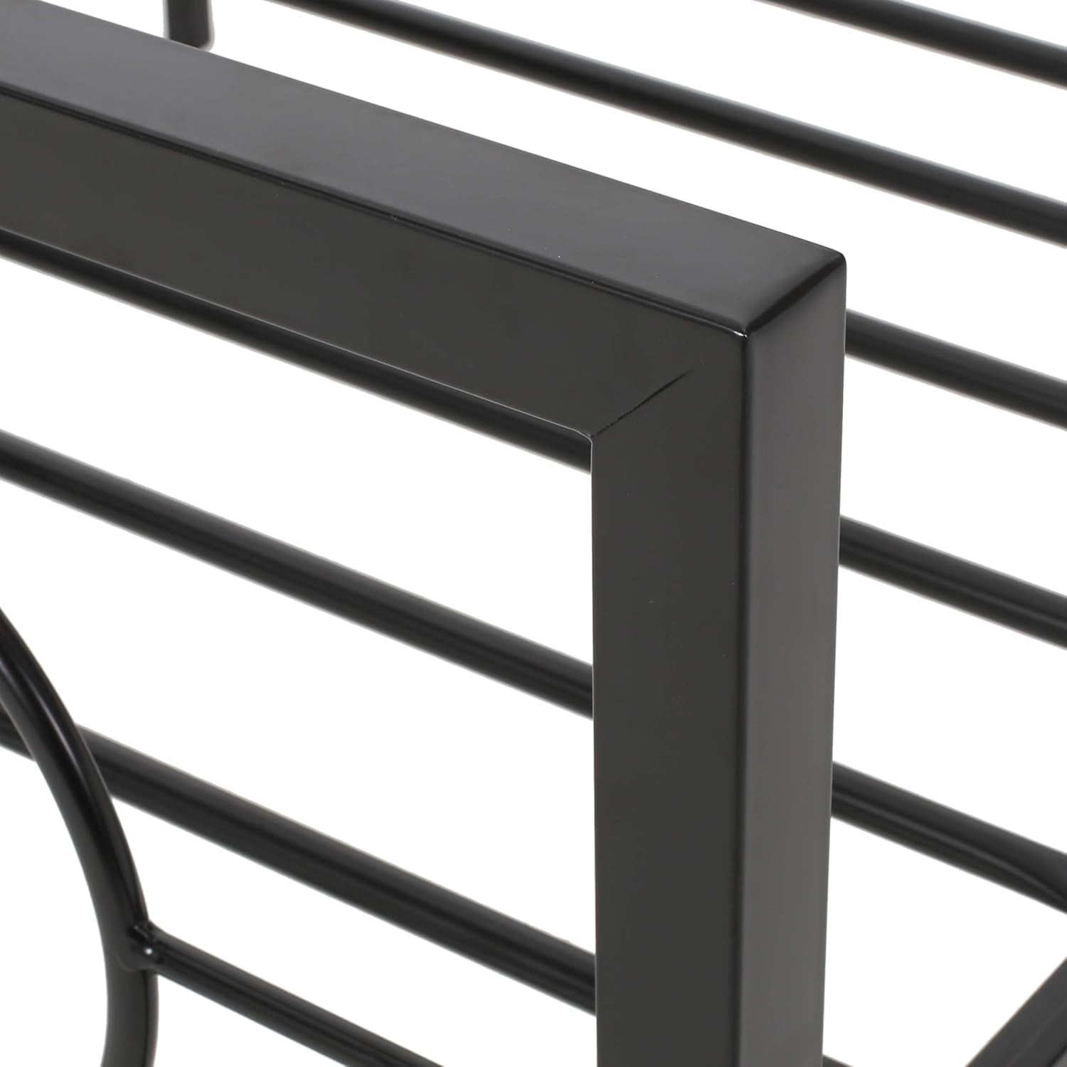 Modern Iron King Bed Frame, Flat Black