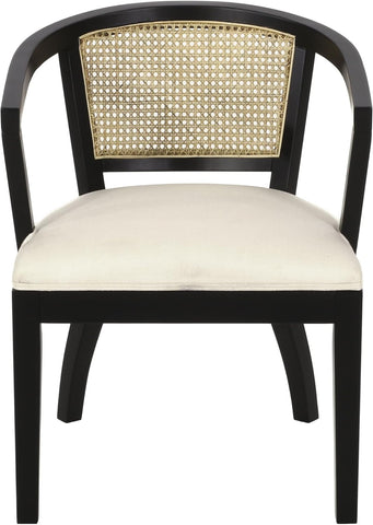 Currant Dining Chair, 23.5 "W X 23 "D X 31 "H, Black + Cream + Natural Brown