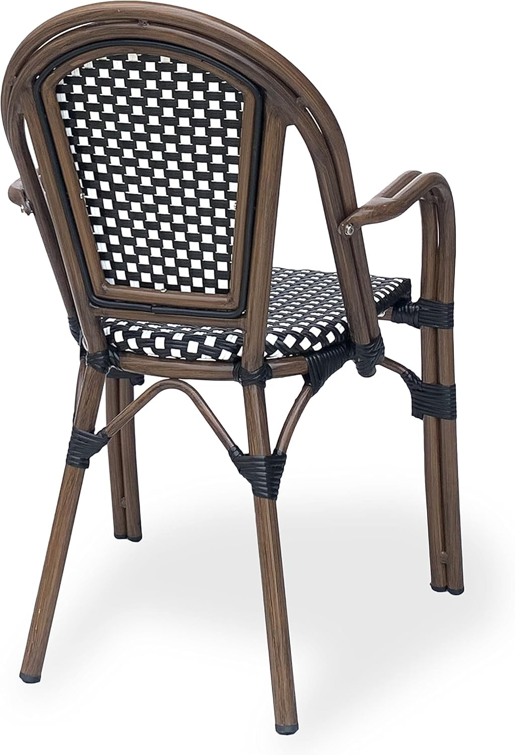 Brianna Bistro Chairs, Black + White + Brown Wood