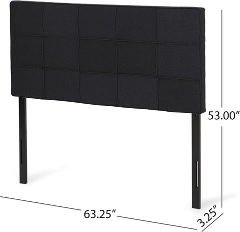 Marlene Contemporary Upholstered Headboard, Full/Queen, Black