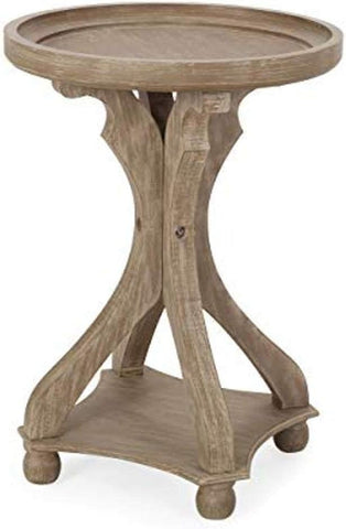 Estelle French Country Accent Table with round Top, Natural