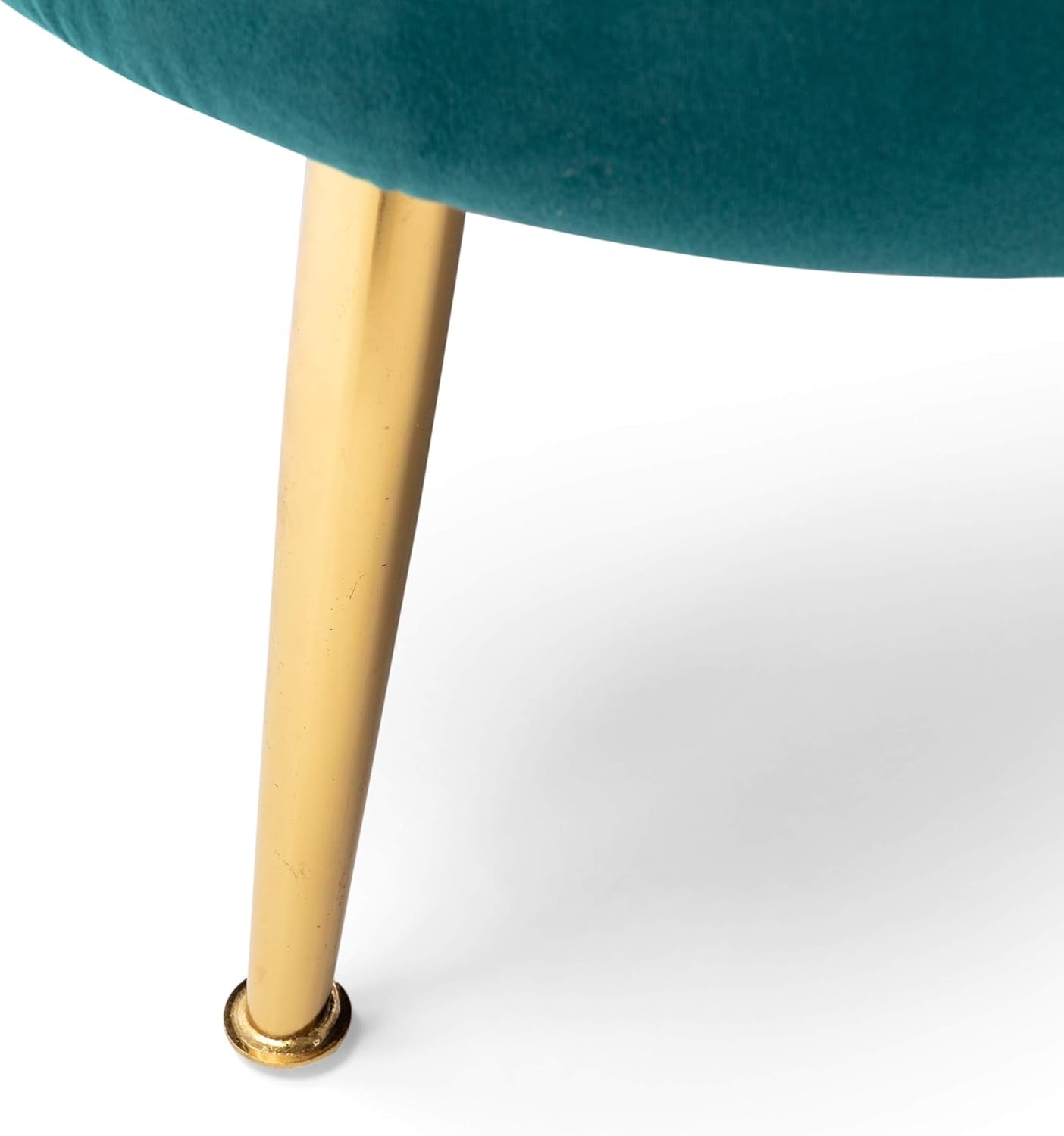 Reitz Channel Stitch 3 Seater Shell Sofa - Velvet - Teal/Gold