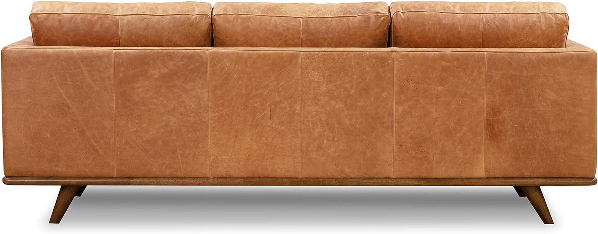 Nolita 85" Sofa in Full-Grain Pure-Aniline Italian Tanned Leather in Cognac Tan