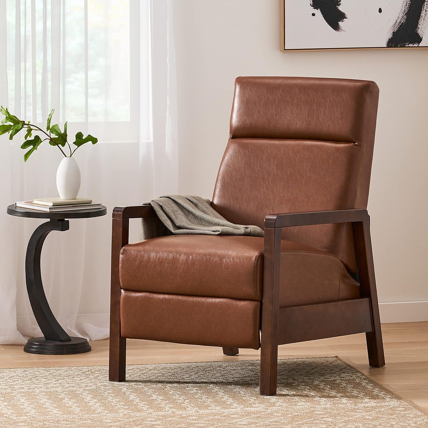 Fernhill Recliner, Cognac Brown + Dark Espresso