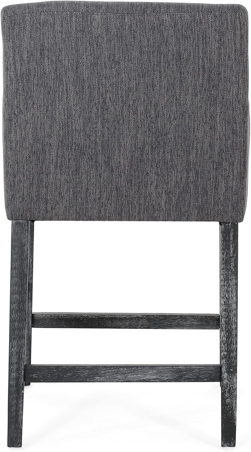 Armga Upholstered 26 Inch Counter Stool - Charcoal/Gray