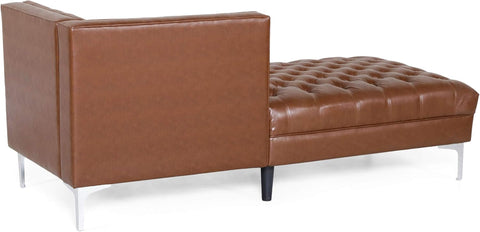 Tignall Sectional, Cognac Brown + Silver