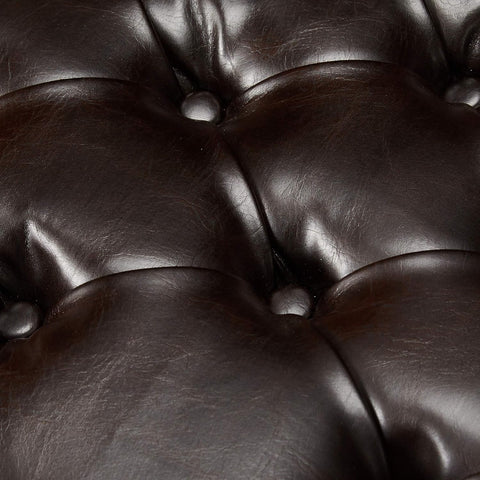 Juliana PU Storage Ottoman, Brown