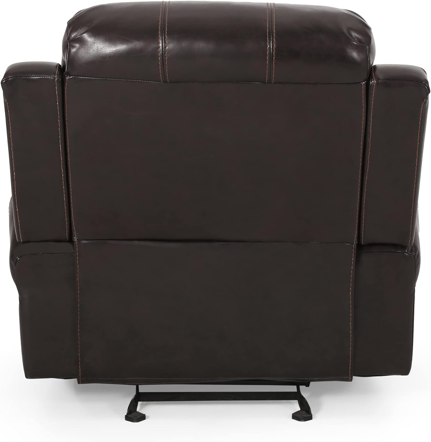 Gavin Bonded Leather Gliding Recliner, Brown, 38.75D X 40.25W X 39.75H In