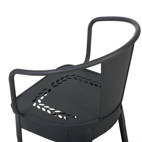 Tottenham Outdoor Iron Bistro Set, Black Sand