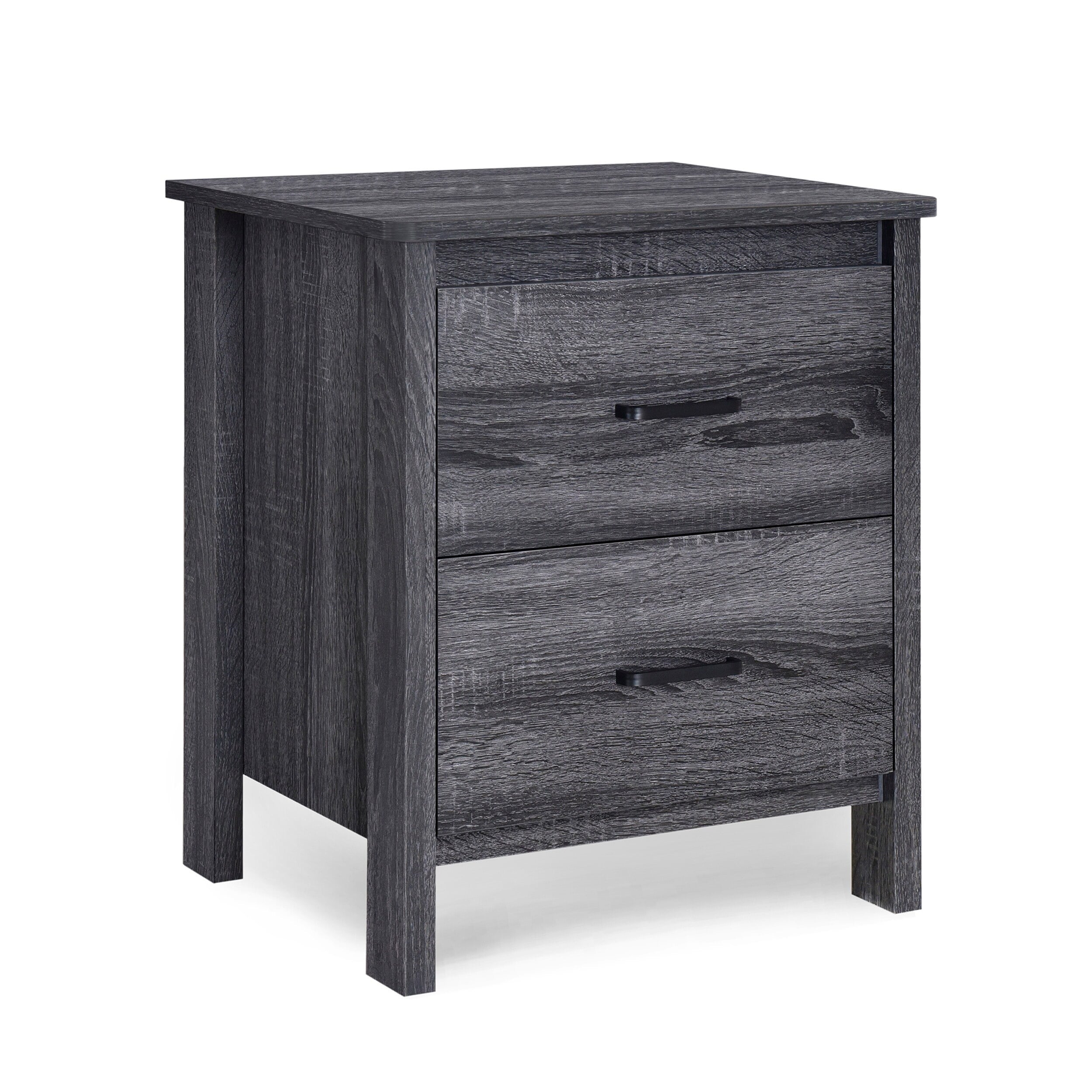 Olimont Contemporary 2 Drawer Nightstand by Sonoma Gray Oak Oak Finish