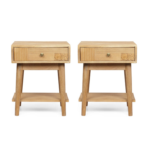 Tennille Boho Mango Wood Nightstand (Set of 2) By