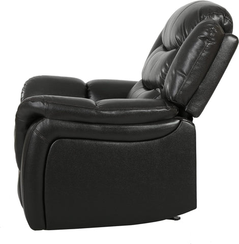 Gdfstudio  Merit Black Leather Recliner/Glider Chair