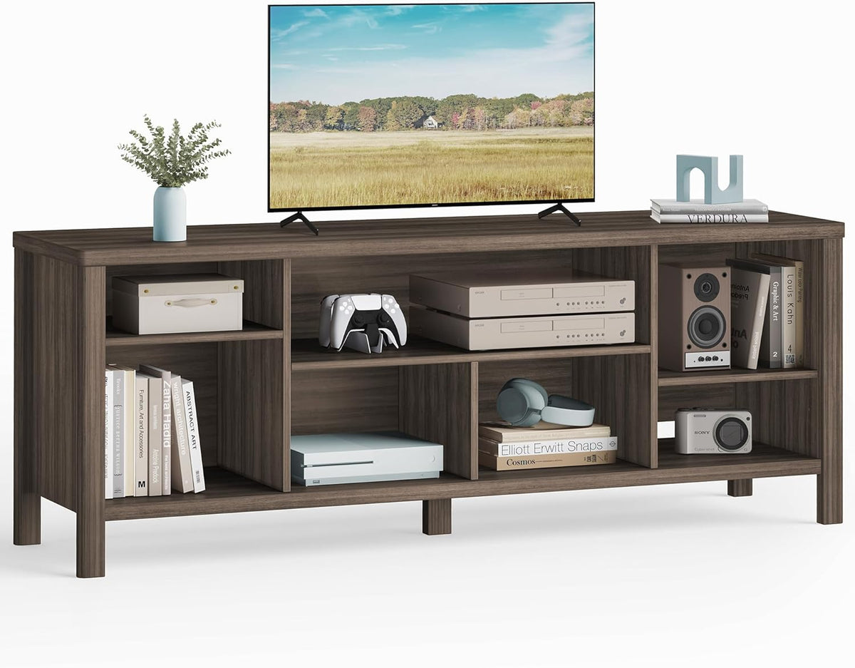 TV Stand for Tvs up to 70 Inches, Entertainment Center with Storage Shelves, TV Console Table, Easy to Assemble, TV Cabinet for Living Room, Bedroom, Chestnut Brown ULTV114K01