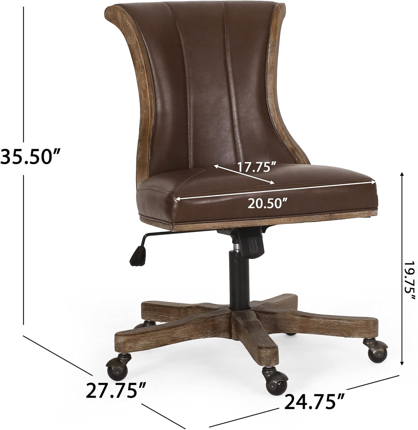 Coulee Office Chair, Dark Brown + Natural