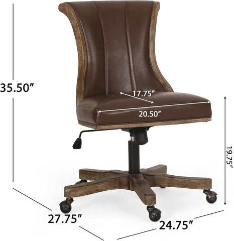 Coulee Office Chair, Dark Brown + Natural