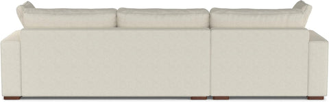 Charlie Left-Facing Sectional Sofa in 100% Recycled Polyester Tightly Woven Performance Fabric, Cream, 122-Inches Wide, Handcrafted Contemporary Style L-Shaped Couch with Chaise
